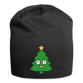 Kleiner Weihnachtsbaum - Jersey-Beanie - Schwarz - Vorne