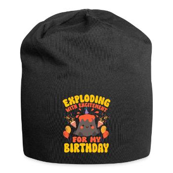 Vulkan Geologie Vulkanologie Lava - Jersey-Beanie - Schwarz - Vorne