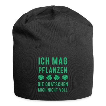Pflanzenfreund Leises Grün - Jersey-Beanie - Schwarz - Vorne