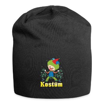 Fasching Kostüm Alaaf Helau Rosenmontag Karneval - Jersey-Beanie - Schwarz - Vorne