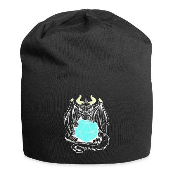 dragon, créature, créature mythique, conte de fées, personnage de conte de fées - Bonnet en jersey - noir - Devant