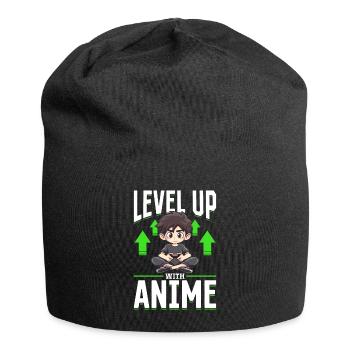 Anime Gaming Boy Manga Gamer Otaku Monter de niveau - Bonnet en jersey - noir - Devant