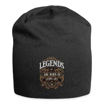 1981 Février Naissance Anniversaire Année de naissance - Bonnet en jersey - noir - Devant