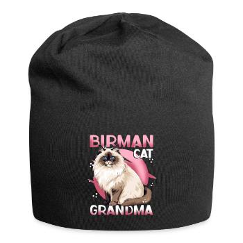 Birma Katzen Oma Birmakatze Birmchen Geschenk - Jersey-Beanie - Schwarz - Vorne