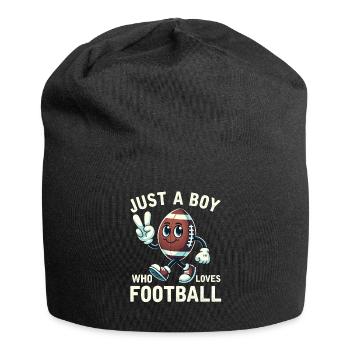 Juste un garçon qui aime les garçons de football hommes - Bonnet en jersey - noir - Devant
