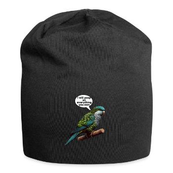 Quäker Papagei Mönch Sittich - Jersey-Beanie - Schwarz - Vorne