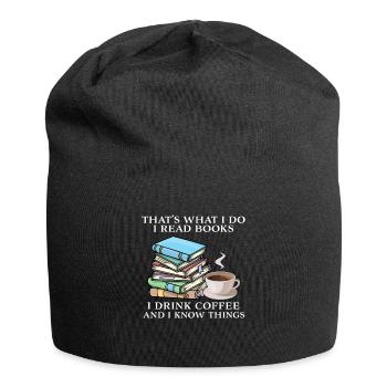 Das ist es, was ich tue, ich lese Bücher, ich trinke Kaffee - Jersey-Beanie - Schwarz - Vorne