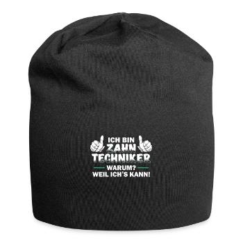 Zahntechnik lustiger Zahntechniker Spruch - Jersey-Beanie - Schwarz - Vorne