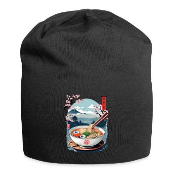 Ukiyo-E Ramen Eyes Horror Japan Halloween Art - Jersey Beanie - black - Front