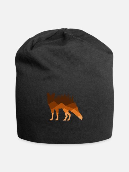 Fuchs Silhouette Wildnis Schönheit - Jersey-Beanie - Schwarz