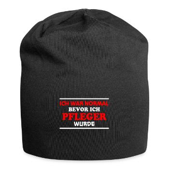 Pfleger Spruch Pflegekraft Lustig Pfleger Geschenk - Jersey-Beanie - Schwarz - Vorne