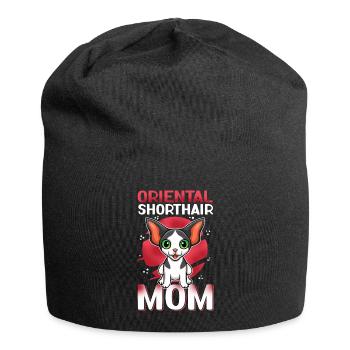 Oriental Shorthair Mom OKH Cat Gift - Jersey Beanie - black - Front