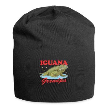 Leguan Opa Reptilien Eidechse Leguane Geschenk - Jersey-Beanie - Schwarz - Vorne