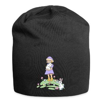 Easter Easter Bunny Kids Rabbit Easter Eggs Eggs - Jersey Beanie - black - Front