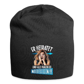JGA T-Shirt Männer Junggesellenabschied poltern - Jersey-Beanie - Schwarz - Vorne