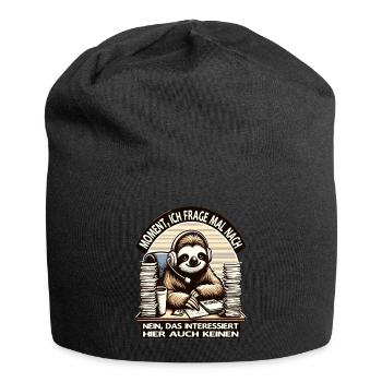 Moment Ich Frage Nach Faultier Call-Center - Jersey-Beanie - Schwarz - Vorne