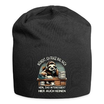 Moment Ich Frage Nach Faultier Call-Center - Jersey-Beanie - Schwarz - Vorne