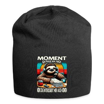Moment Ich Frage Nach Faultier Call-Center - Jersey-Beanie - Schwarz - Vorne