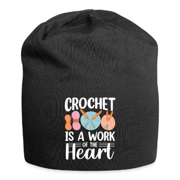 Crochet Lover Funny Loop & Hook Design - Jersey-Beanie - Schwarz - Vorne