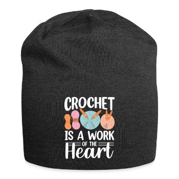 Crochet Lover Funny Loop & Hook Design - Jersey-Beanie - Anthrazit - Vorne