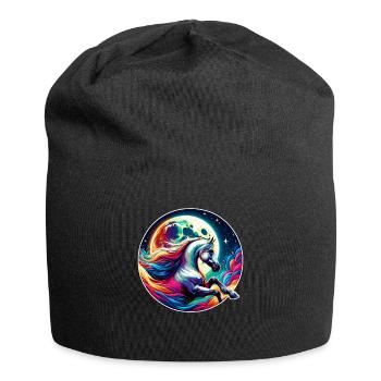 Arabische Pferdekunst - Jersey-Beanie - Schwarz - Vorne