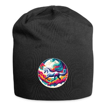 Arabische Pferdekunst - Jersey-Beanie - Schwarz - Vorne