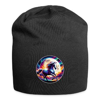 Arabische Pferdekunst - Jersey-Beanie - Schwarz - Vorne