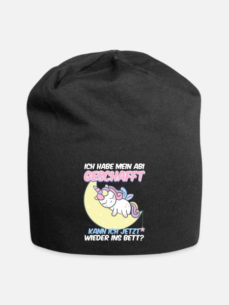 Abi Geschafft Abitur Kann ich wieder ins Bett - Jersey-Beanie - Schwarz