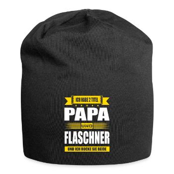 Zwei Titel Papa Und Flaschner Meister Abschluss - Jersey-Beanie - Schwarz - Vorne