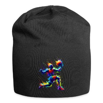 Colorful Splash Art Basketball Player Basketballer - Jersey Beanie - black - Front