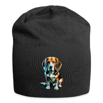 Polygone Art Beagle chien Beagles Beag - Bonnet en jersey - noir - Devant