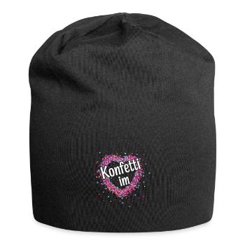 Konfetti Im Herz Fasching - Jersey-Beanie - Schwarz - Vorne