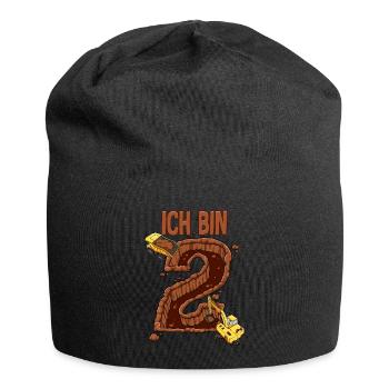 Baumaschinen 2 Geburtstag - Jersey-Beanie - Schwarz - Vorne