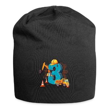 Construction Machinery 3rd Birthday - Jersey Beanie - black - Front