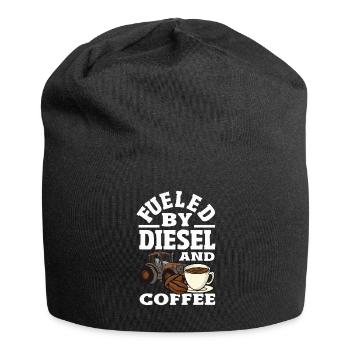 Fueled by Diesel and Coffee Tractor - Jersey-Beanie - Schwarz - Vorne