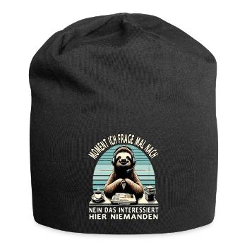 Moment Ich Frage Nach Faultier Call-Center - Jersey-Beanie - Schwarz - Vorne