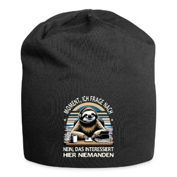 Moment Ich Frage Nach Faultier Call-Center - Jersey-Beanie - Schwarz - Vorne