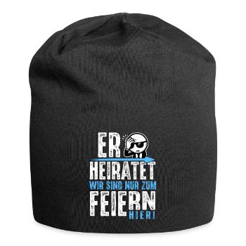 JGA T-Shirt Männer Junggesellenabschied T-Shirt - Jersey-Beanie - Schwarz - Vorne