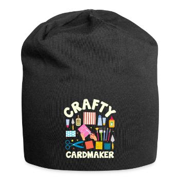 Paper Crafting Cardmaker Handmade Crafter Card - Jersey Beanie - black - Front