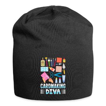 Paper Crafting Cardmaker Handmade Crafter Card - Jersey Beanie - black - Front