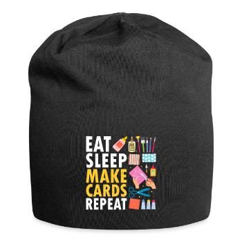 Paper Crafting Cardmaker Handmade Crafter Card - Jersey Beanie - black - Front