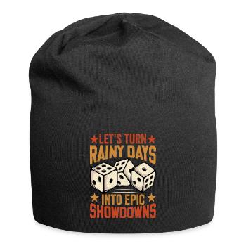 Board Game Saying - Turning Rainy Days Board game - Jersey Beanie - black - Front