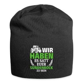 Wir haben es satt, euer Sündenbock zu sein - Jersey-Beanie - Schwarz - Vorne