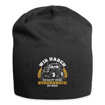 Wir haben es satt, euer Sündenbock zu sein - Jersey-Beanie - Schwarz - Vorne