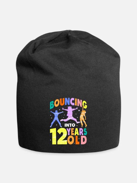 Trampolin Lover 8. Geburtstag Party Springen - Jersey-Beanie - Schwarz