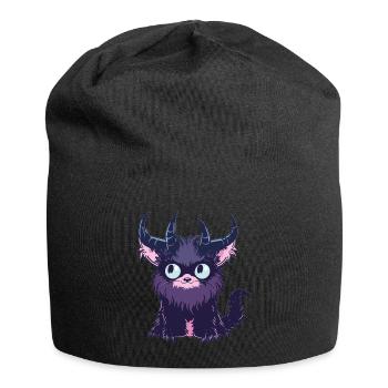 Goth Pastel Cute Creepy Kawaii Krampus Cat - Jersey-Beanie - Schwarz - Vorne