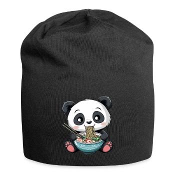 Kawaii Panda eating Ramen Noodle Soup Anime Cute - Jersey Beanie - black - Front
