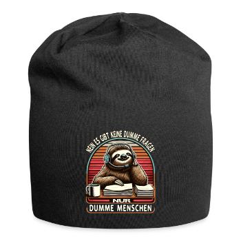 lustiger faLustiger Faultier Spruch keine dumme Fr - Jersey-Beanie - Schwarz - Vorne