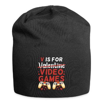 Video Games Valentine's Day Valentine Video Games - Jersey Beanie - black - Front