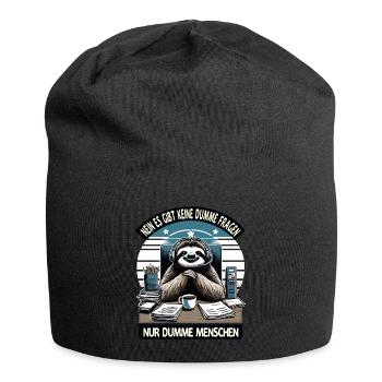 lustiger faLustiger Faultier Spruch keine dumme Fr - Jersey-Beanie - Schwarz - Vorne